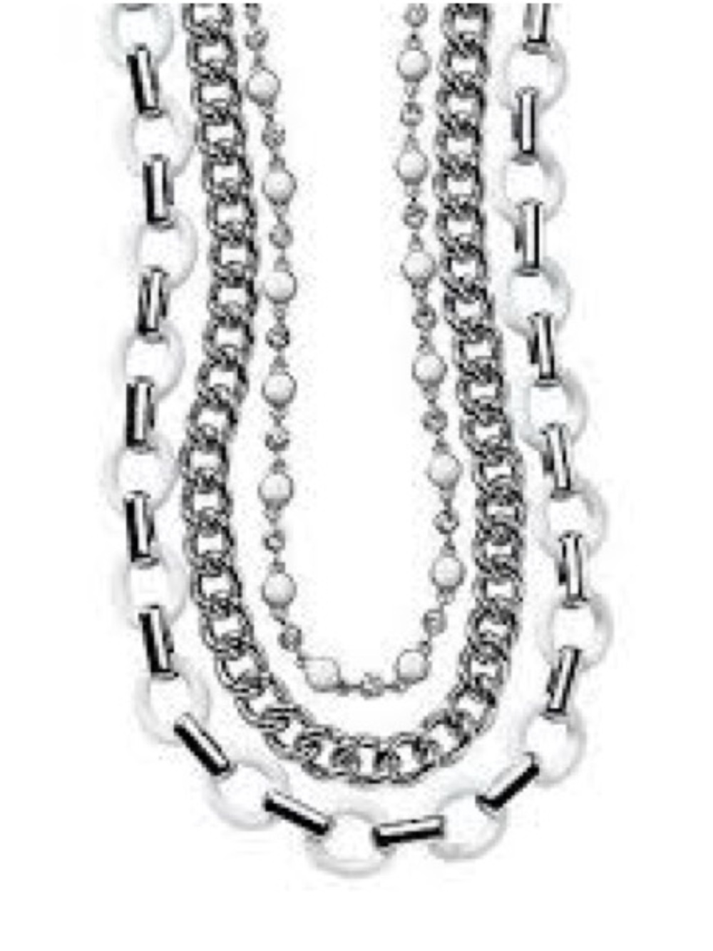 Lia Sophia "Wayfarer" layered necklace set in white NWT 🏷️